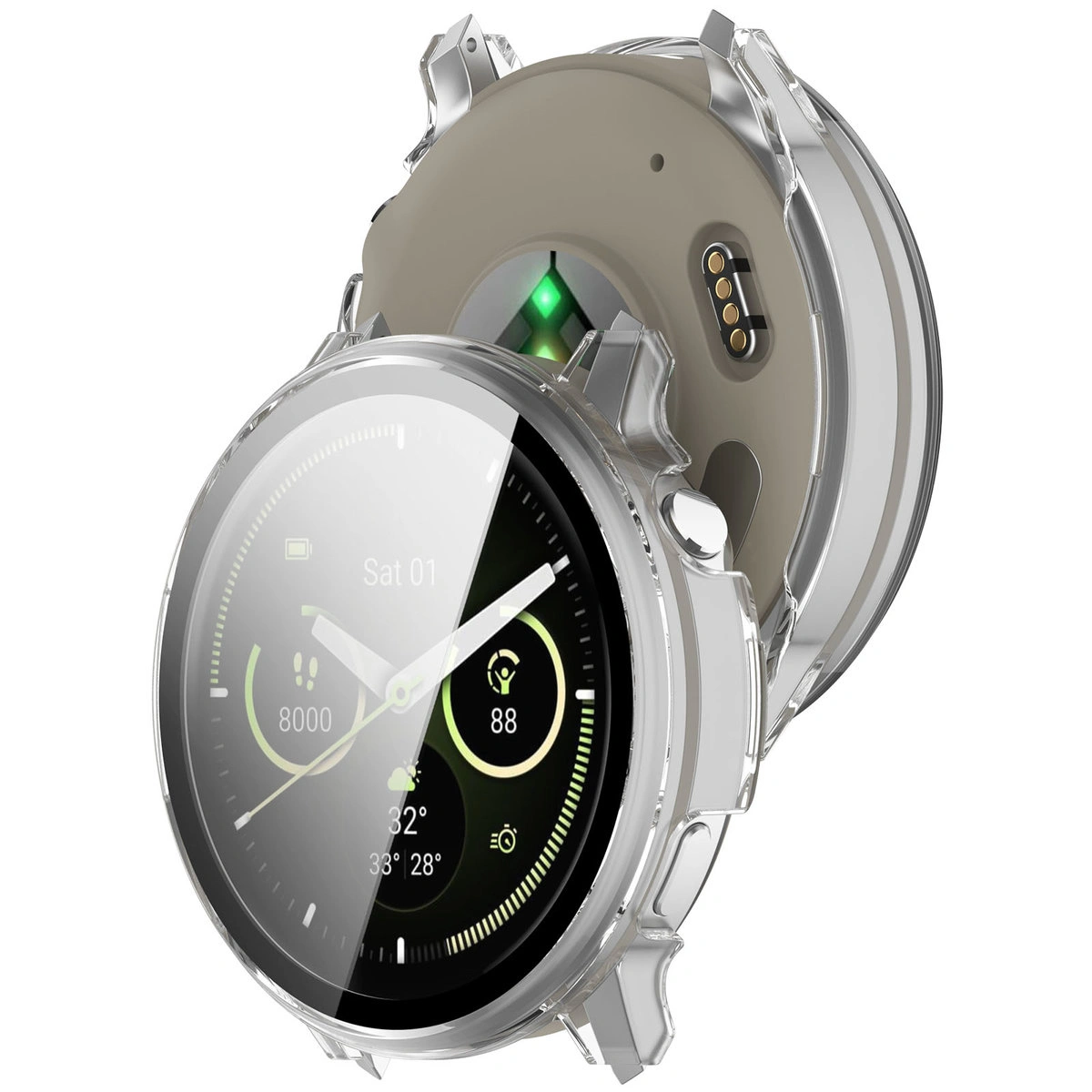 Etui z wbudowanym szkłem Bizon Case Watch Adamo do Garmin Venu 4 41 mm